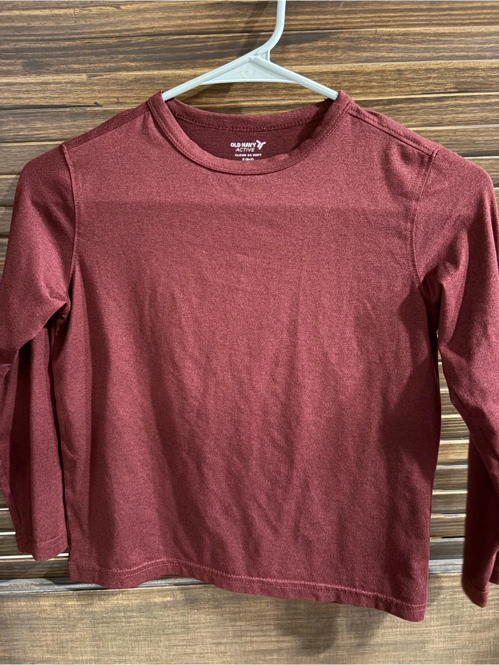 Old Navy Maroon Long Sleeve Crewneck Tee